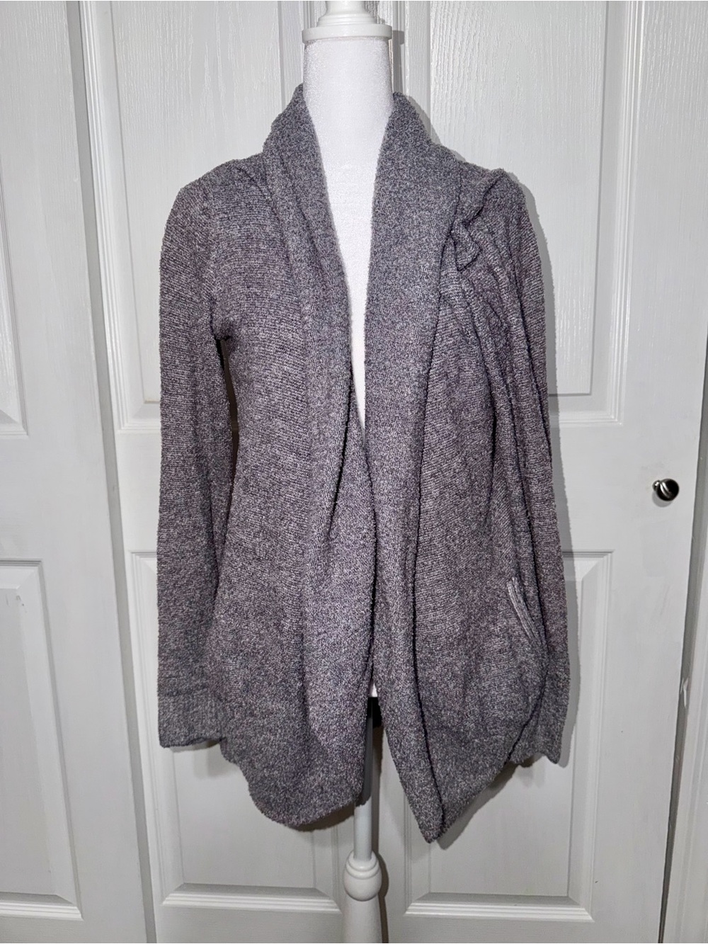 Barefoot Dreams CozyChic Lite Circle Cardigan-Mineral Gray-M